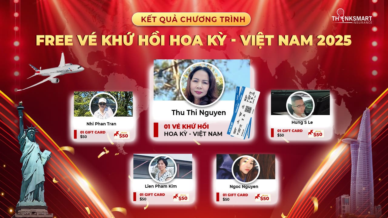 Kết quả chương trình Free vé khứ hồi Hoa Kỳ - Việt Nam 2025 - Results of the program Free round trip ticket USA - Vietnam 2025